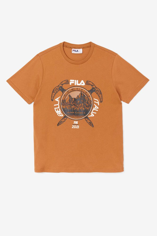 Fila T-Shirt Mens Orange - Enem - Philippines 1508793-TO